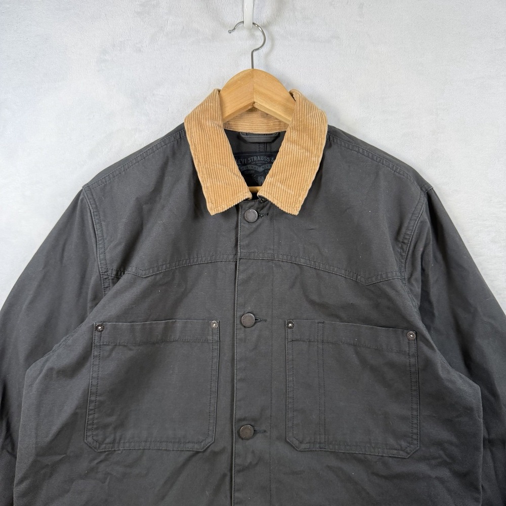Levi's Work Jacket Tan Corduroy Collar Canvas Men's Size Small